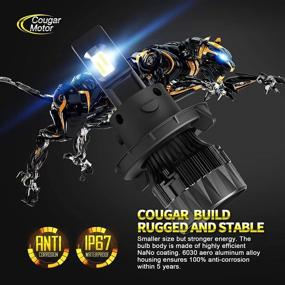 img 1 attached to 💡 Ксеноновая лампа Cougar Motor X-Small H13 LED, 12000LM 6500K (9008) - Комплект для полной конверсии - Холодный белый, 360° регулируемый луч - Замена галогенных ламп (комплект из 2 шт)