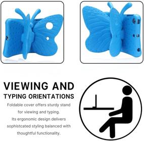 img 3 attached to 🦋 Simicoo iPad Mini 4 3 2 3D Cute Butterfly Case: Lightweight, Shockproof, Heavy Duty Tablet Cover for Kids (Blue)