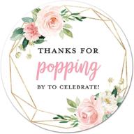 40 thanks for popping by! popcorn favor stickers (pink floral) логотип