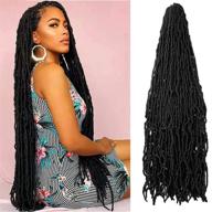 🔥 мягкие локоны 36 дюймов 3 шт: длинные предварительно петлями faux locs крючком волосы для черных женщин - кудрявые богини locs kanekalon синтетические волокна продления (36 дюймов 3 шт, 1в) логотип