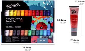 img 3 attached to 🎨 Mont Marte Acrylic Paint Set 24 Colours 36ml - Versatile for Canvas, Wood, Fabric, Leather, Cardboard, Paper, MDF and Crafts