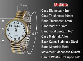 img 3 attached to Stylish Blekon Collections Super Large Face Stretch Band Japanese 🕶️ Movement PC21J Fashion Watch - A Perfect Blend of Style and Functionality