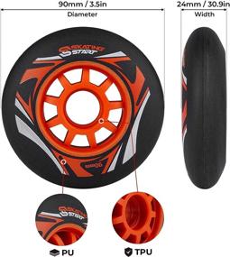 img 1 attached to 🛼 SKT HP 90mm 85A Inline Skate Wheels, 8-Pack - Premium MDL High-end PU Material for Enhanced Performance and Traction in Wet Road Conditions