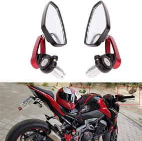 img 2 attached to Red Motorcycle Bar End Mirrors Rear View CNC Compatible With Honda GROM MSX125 CB500F Kawasaki Z125 Z650 Z750 Z800 Z900 ER6N ER6F