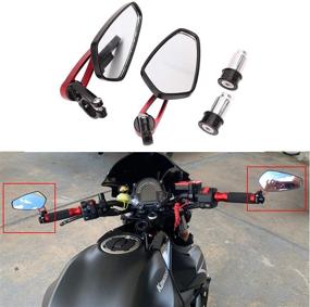 img 3 attached to Red Motorcycle Bar End Mirrors Rear View CNC Compatible With Honda GROM MSX125 CB500F Kawasaki Z125 Z650 Z750 Z800 Z900 ER6N ER6F