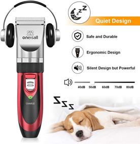 img 1 attached to 🐶 Oneisall Dog Shaver Clippers: Low Noise, Rechargeable, Cordless Electric Hair Clippers Set for Quiet Grooming of Dogs, Cats, and Other Pets