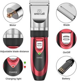 img 3 attached to 🐶 Oneisall Dog Shaver Clippers: Low Noise, Rechargeable, Cordless Electric Hair Clippers Set for Quiet Grooming of Dogs, Cats, and Other Pets