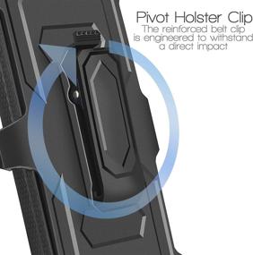 img 1 attached to 📱 High Impact Resistant Armor Case with Kickstand and Swivel Belt Clip Holster for LG V60 ThinQ - JACKPOT WIRELESS Heavy Duty Shock-Absorption Defender Case (Black)