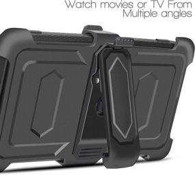 img 2 attached to 📱 High Impact Resistant Armor Case with Kickstand and Swivel Belt Clip Holster for LG V60 ThinQ - JACKPOT WIRELESS Heavy Duty Shock-Absorption Defender Case (Black)