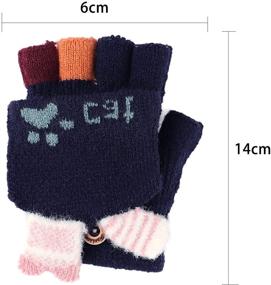 img 1 attached to ❄️ Ultimate Cold Weather Accessories for Toddler Girls: Convertible Gloves, Knitted Fingerless Style