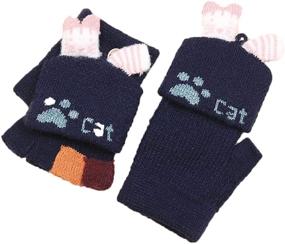 img 3 attached to ❄️ Ultimate Cold Weather Accessories for Toddler Girls: Convertible Gloves, Knitted Fingerless Style