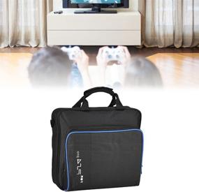 img 4 attached to 🎮 Waterproof Shockproof Travel Storage Case Bag for PS4 Pro, Large Capacity Portable Carry Bag for PS4 Pro Game System, Handbag Shoulder Bag for PS4 Pro Console