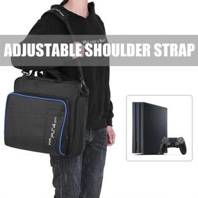 img 3 attached to 🎮 Waterproof Shockproof Travel Storage Case Bag for PS4 Pro, Large Capacity Portable Carry Bag for PS4 Pro Game System, Handbag Shoulder Bag for PS4 Pro Console