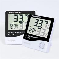 2 pack indoor humidity meters - thermometer hygrometer for living room, bedroom, reptiles, greenhouse, basement, guitar - temperature and humidity monitor logo