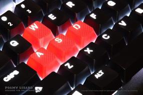 img 3 attached to Набор резиновых клавиш Pro от Foamy Lizard - подсветка, совместимо с Cherry MX, профиль OEM, двойной накат, просветляющиеся клавиши с устройством для извлечения клавиш (красный - набор из 18)