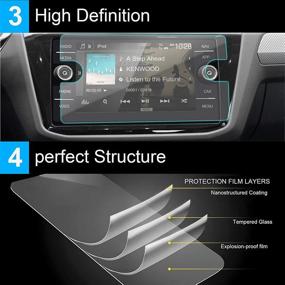 img 1 attached to Защитная пленка из закаленного стекла TTCR-II для навигационного дисплея Volkswagen Tiguan SE SEL 2018-2021, 8-дюймовой консольной сенсорной панели.