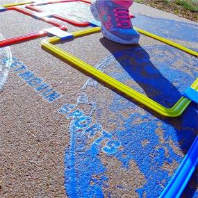 img 2 attached to 🏞️ GETMOVIN SPORTS Hopscotch Squares Set - Premium 15 Inch Squares with Connectors for Indoor/Outdoor Fun & Conditioning Training