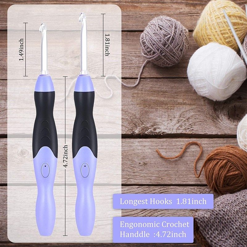 Lighted Crochet Hook Set Review / Crochet With Dark Yarn! / Recharge 