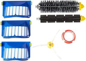 img 3 attached to 🛠️ iRobot 4636432 Authentic Replacement Parts - Roomba 600 Series Replenishment Kit (1 Bristle Brush, 1 Beater Brush, 1 Spinning Side Brush, 3 AeroVac Filters, and 1 Round Cleaning tool), White