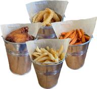 🍟 goldenvalueable 12 tinplate metal buckets: perfect for french fries garden parties! 4.2 inch tin pails with bonus stickers логотип