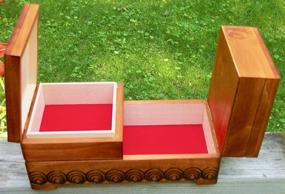 img 2 attached to 🧵 Sewing Box with Multiple Compartments - Handcrafted Linden Wood Keepsake Collector Box with Sewing Machine Design - Exquisite Treasure Wooden Box - One-of-a-Kind Artisan Gift - Made in Poland