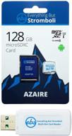 📸 everything but stromboli 128gb azaire microsd memory card & adapter for samsung galaxy a series phones: a10, a10e, a20, a30, a50 - speed class 10, u3, uhs-1, sdxc plus - includes micro & sd card reader (1) logo