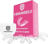 grindshield bruxism mouth guard – small, moldable, custom-fit - set of 4 mouth guards for teeth grinding & case – dental guard, nightguard for teeth clenching, mouthguard for sleep, tmj night guard logo
