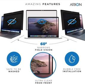 img 3 attached to 🔒 Arxon 15 Inch MacBook Pro Privacy Filter Screen Protector: Anti-Glare, Ultra Clear, Removable, Washable | Includes Free TPU Keyboard Cover & Cleaning Cloth