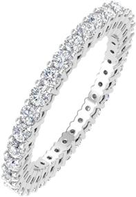 img 4 attached to Carat Diamond Eternity Wedding White Women's Jewelry for Wedding & Engagement