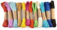 yueton 12 bundles 10m colorful raffia stripes paper string with gold wire - ideal for diy crafts and decorating projects logo