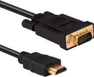 cp compupartner gold-plated hdmi to vga cable - 6 feet male 🔌 to male | compatible with laptop, pc, monitor, projector, hdtv, ps, xbox and more logo