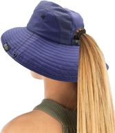 🎩 versatile gray ponytail fishing hat with wide brim, sun protection, and breathable design - ideal for outdoor activities, hiking, and travel логотип