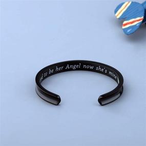 img 2 attached to WUSUANED Memorial Mom Gifts: Her Angel Now Mine Hair Tie Grooved Cuff Bangle Bracelet - A Bracelet in Memory of a Loved One Mom