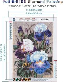 img 1 attached to Koikify 5D Diamond Painting Kits for Adults - Full Round Drill Flower Painting 5D Cross Stitch Arts Resin Diamond Picture Beads Pasted Craft DIY Painting for Home Wall Decor and Gifts - 11.8 x 15.7 Inch
