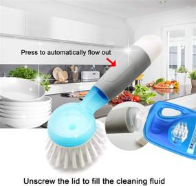 img 1 attached to 🧽 IZSOHHOME 5PCS Kitchen Cleaning Brush Set with Soap Dispenser, Silicone Brush, Hooks - Dish Brush, Bottle Brush, Scrub Brush, Plate Brush, Bowl Brush - Protects Surfaces, Ideal for Sink Cleaning