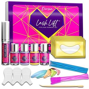 img 4 attached to 💕 Luscious Lashes: DERSEN Professional Eyelash Perm Kit for Semi-Permanent Curling - Enhance Your Beauty with Pink Box