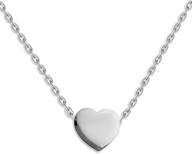 shimmering stainless steel heart charm necklace with sliding float design logo