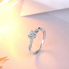 img 1 attached to 💍 Presentski 4 Prong CZ Solitaire Ring: Exquisite 925 Sterling Silver Cubic Zirconia Promise Ring for Women