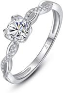 💍 presentski 4 prong cz solitaire ring: exquisite 925 sterling silver cubic zirconia promise ring for women logo