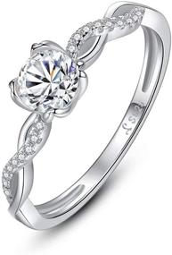 img 4 attached to 💍 Presentski 4 Prong CZ Solitaire Ring: Exquisite 925 Sterling Silver Cubic Zirconia Promise Ring for Women