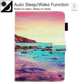 img 3 attached to 🔥 Чехол для планшета Fire HD 8 - Кожаный флип-чехол Fvimi с множеством углов обзора и автоматической функцией сна/пробуждения (выпуск 2020 года) - Пляжный дизайн.