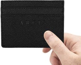 img 2 attached to 👜 Sleek Genuine Leather Minimalist Wallet with Ample Slots