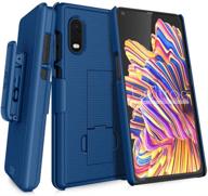 📱 high-quality beltron galaxy xcover pro case with clip: durable & functional protection for samsung g715 (at&amp;t firstnet verizon) - secure fit, swivel belt clip, &amp; built-in kickstand in blue logo