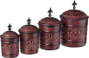 img 4 attached to Stylish and Functional 4 Piece Versailles Canister Set with Fresh Seal Covers