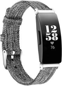 img 4 attached to 📿 EZCO Браслеты для Fitbit Inspire HR, Inspire, Inspire 2 - Тканевый дышащий ремешок для часов, с функцией быстрого снятия, замена на запястье, аксессуар для женщин, мужчин, умные часы Inspire 2