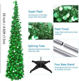 img 3 attached to NIETING Christmas Collapsible Coastal Decorations Seasonal Decor for Trees