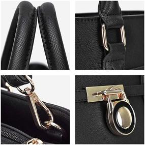 img 2 attached to 👜 Stylish and Spacious Women's Top Belted Padlock Shoulder Bag - Perfect for Work