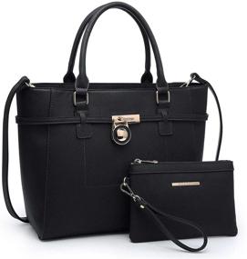 img 4 attached to 👜 Stylish and Spacious Women's Top Belted Padlock Shoulder Bag - Perfect for Work