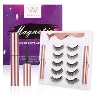 💕 magnetic eyelash and eyeliner kit - 5 pairs of reusable natural look false lashes with tweezers logo