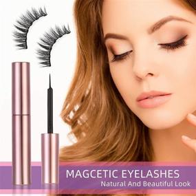 img 2 attached to 💕 Magnetic Eyelash and Eyeliner Kit - 5 Pairs of Reusable Natural Look False Lashes with Tweezers